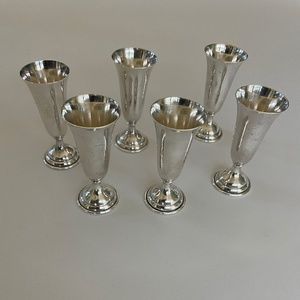 Vintage sterling silver aperitif goblets